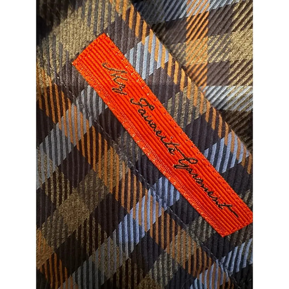 Bullock & Jones Button down L small plaid velvet accent 100% Cotton - Picture 5 of 10